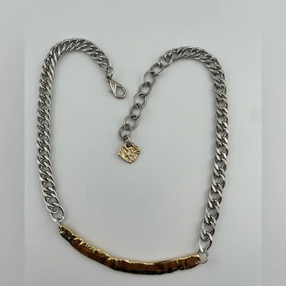 J. Jansen Designs Two-Tone Hammered Necklace + Earrings Set COA Signed Tag - Picture 9 of 13